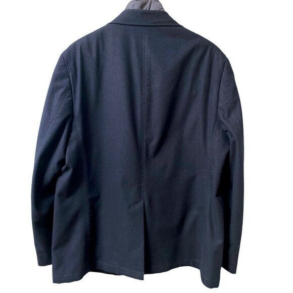 JKT NEW YORK Mens Jacket 46R Navy Blue Blazer Layered w/ Removable Collar Vest - Picture 5 of 14
